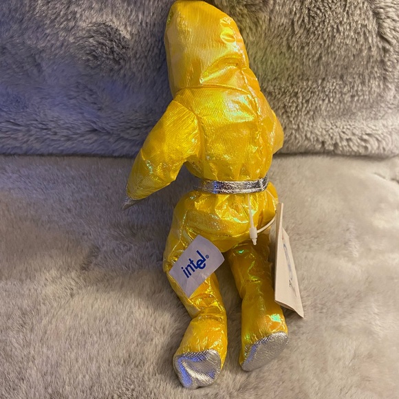 1997 Intel Inside Pentium II Yellow Astronaut Man Plush 8" Plush BeanBag Toy HTF - Picture 4 of 6